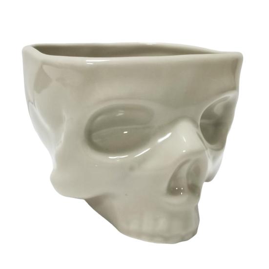 Halloween Skull Candy Bowl Gothic Ceramic Portable Skeleton Head Bowl Halloween Home Bar Decor Dining Table Ornament