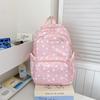 Korean-style Star-patterned Backpack for Female Junior High School Students, Large Capacity, Lightweight, Simple Design, High Ae