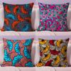 African Style Print Cushion Cover Plush Fabric Soft Double-Sided Printed Sofa Pillow Case Colorfast Home Decor Gift