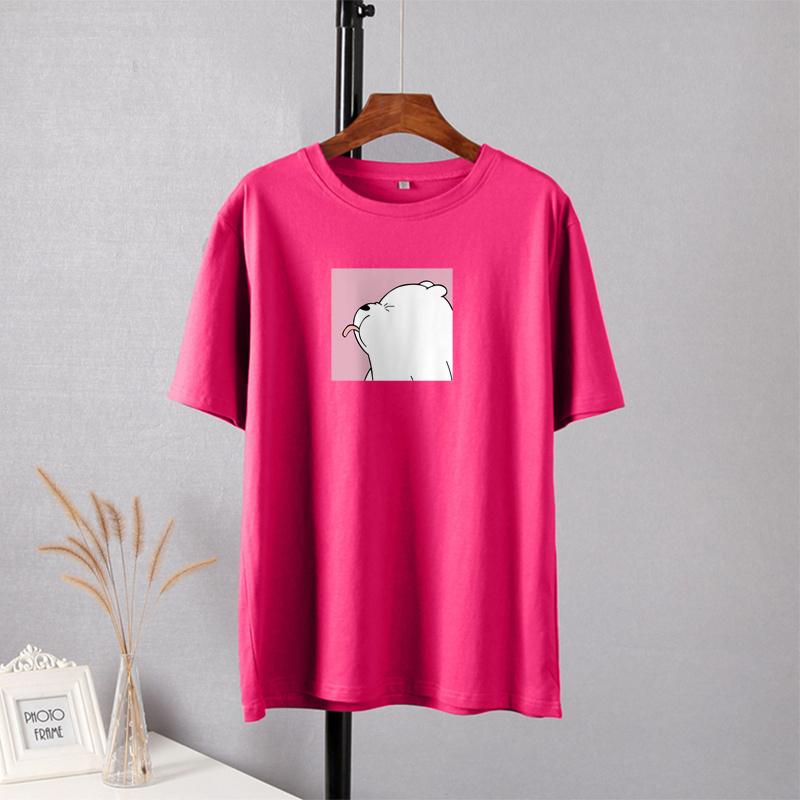 Shellsuning Oversized Cute Printed T Shirts for Women Summer New Basic Couple Clothes Fashion Casual Loose Vintage Cotton Tshirts Female Harajuku Tops