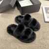 Fashion Winter Fluffy Slippers Women 2025 New House Home Fur Slippers For Women Flat Platform Cozy Fuzzy Indoor Shoes Slides