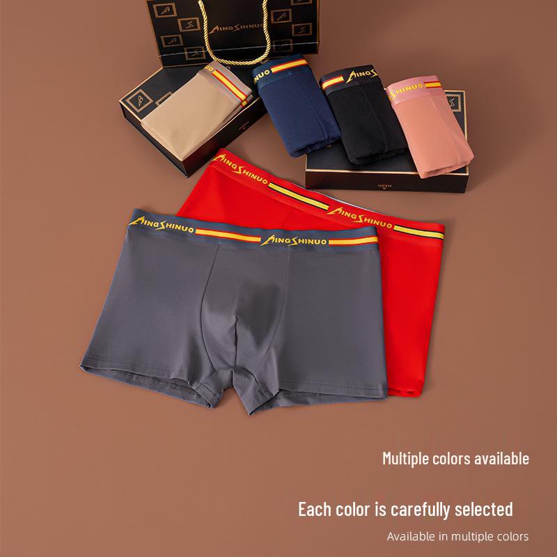 Men's Pure Cotton Comfortable Mid-Waist Boxer Briefs, Breathable & Loose Fit, Youth Plus Size.