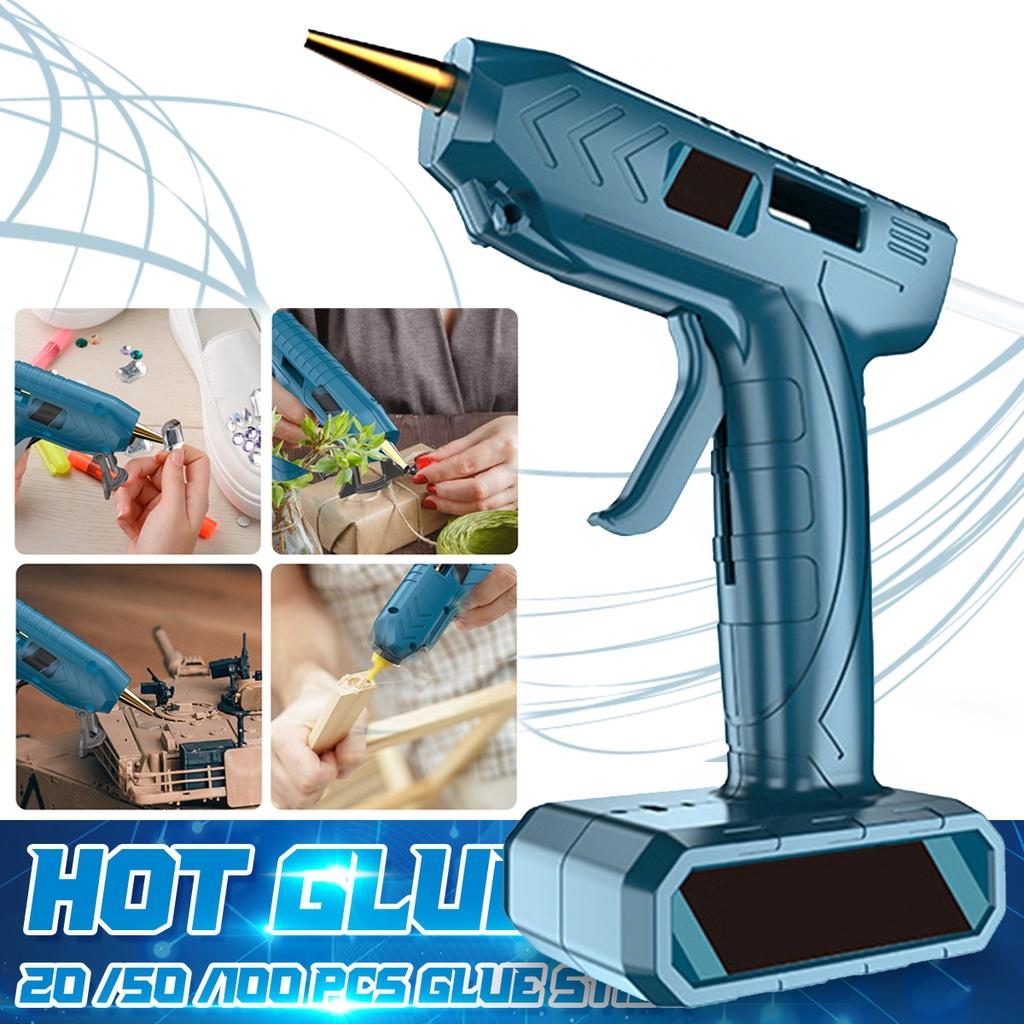 5400MAh Cordless Hot Melt Glue Guns With 100/50/20pc Glue Sticks Copper Nozzle Rechargeable Hot Glue Guns DIY Craft Repair Tool USB 80W