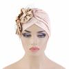 2022 Women Flowers Turban Hat Muslim Headwear Hijab Caps Diamonds Turbante Bonnet Ready to Wear Islamic Wrap India Cap