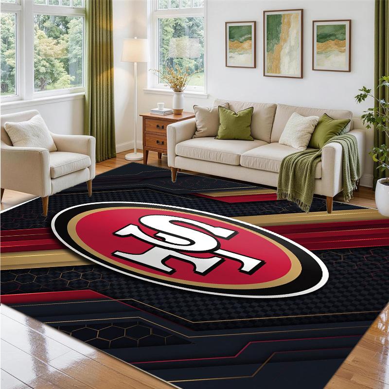 San Francisco 49ers Design Kristall-Samt-Teppich Weiche Dekorationsmatte für Schlafzimmer Eingang