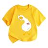 Pure Cotton Children's T-shirt 2026 New Casual Duck Cartoon Printed Parent-child Outfit Men's and Women's Short Sleeves