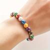 1PC Colorful Beaded Bracelet - Natural Colored Gemstone Beads with Gold Spacers for Yoga Meditation and Energy Balance Mental Health Jewelry