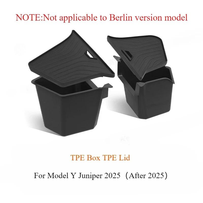 For Tesla Model Y Juniper 2025 Rear Trunk Left Side Storage Box with Cover Tail Boot Organizer Partition Decoration Accessories