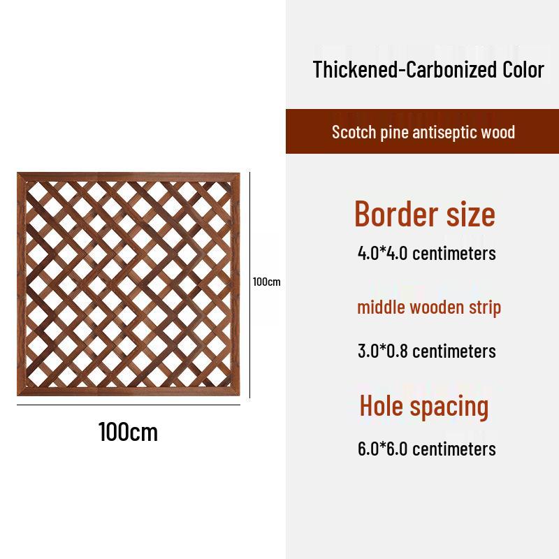 Carbonized Wood Fence and Railing Picket with Climbing Plant Stand for Outdoor Decoration