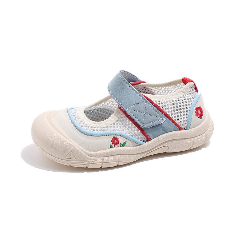 2025 Spring and Autumn New Children's Sports Shoes Girls Anti-collision Sandals Mesh Breathable Soft Sole Non-slip Casual Shoes Single Shoes