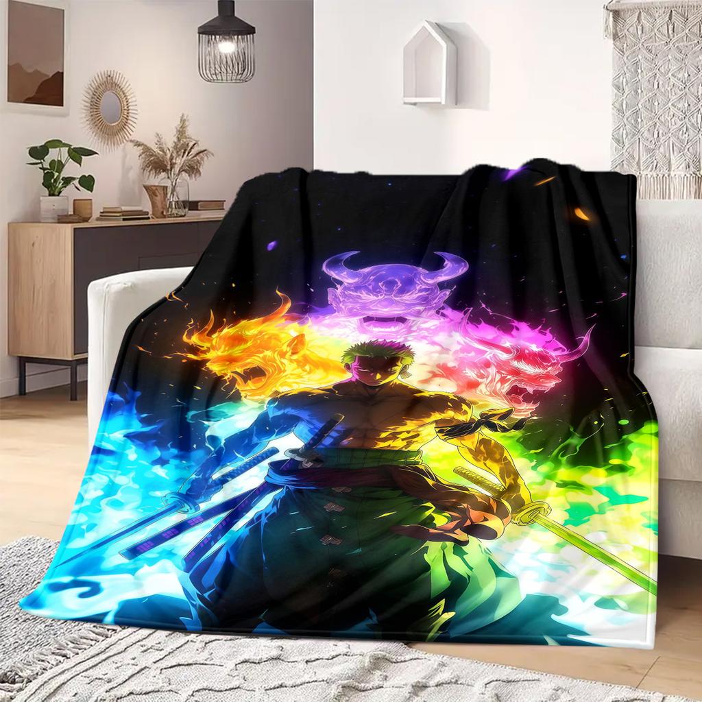 Roronoa Zoro Print Blanket Warm Comfortable Flannel Blanket Suitable for Bedrooms,Sofas, Beds,Chairs,Travel -QIAO126