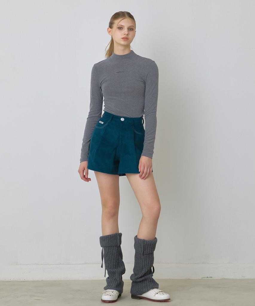 KANDINI Gray High-Neck Fleece T-Shirt