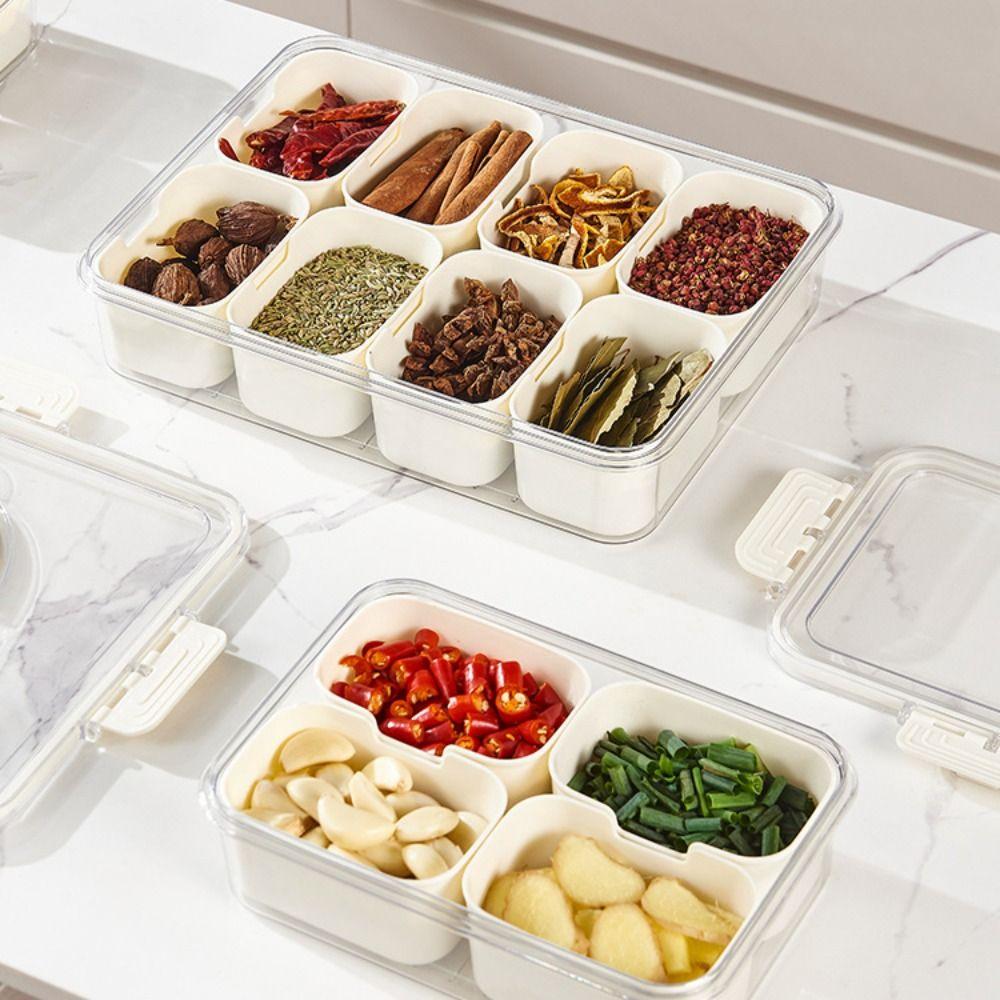 

Пластиковый 8-раздельный сервировочный поднос, контейнер для хранения свежести, сахара, соли, коробка для хранения приправ, конфет