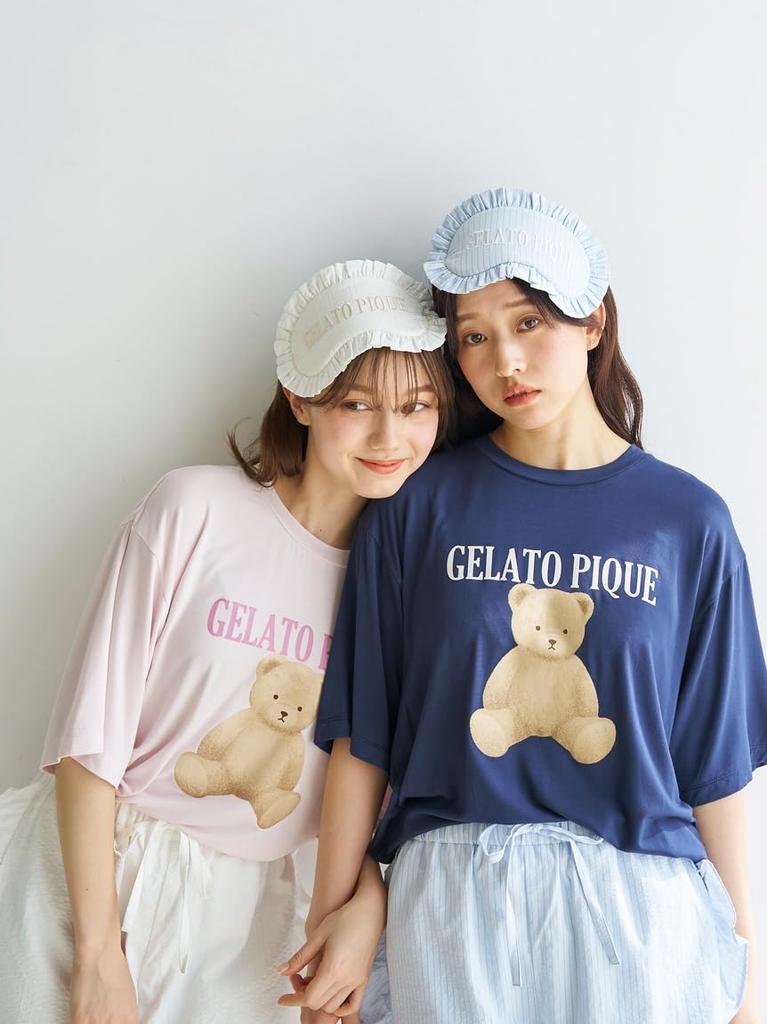 Gelato Pique Bear Striped Shorts Set Women's One-Point T-Shirt & (PWCT252361) (EC Exclusive)