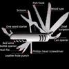 11 In 1 Fold Pocket Knife,Portable Carry Around Multifunction Outdoor Emergency Tools,Stainless Steel Bottle Opener Cork Drill.