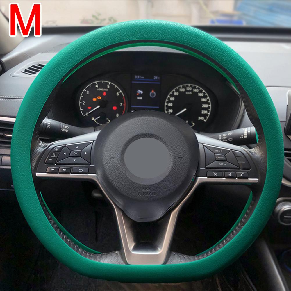 

Универсальный автомобильный чехол на руль, противоскользящий, автомобильный чехол на руль, противоскользящий кожаный чехол с тиснением, автомобильные аксессуары для стайлинга автомобилей