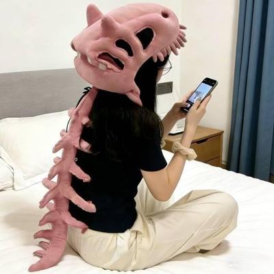 Dinosaur Skull Mask Plush Headgear - Fun Hat for Adults & Kids