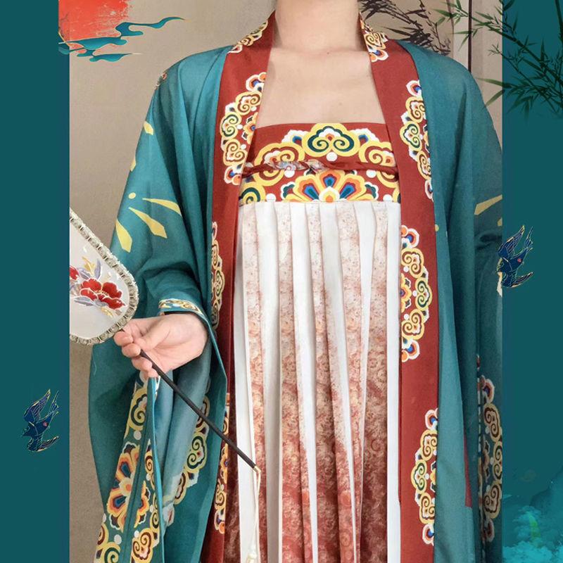 Oblek s velkým rukávem ve stylu čínské dynastie Tang Celý set Hanfu