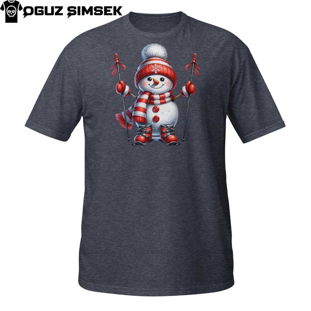 

Christmas Snowman Ski Shirt – Cute Winter Sports Holiday Tee S