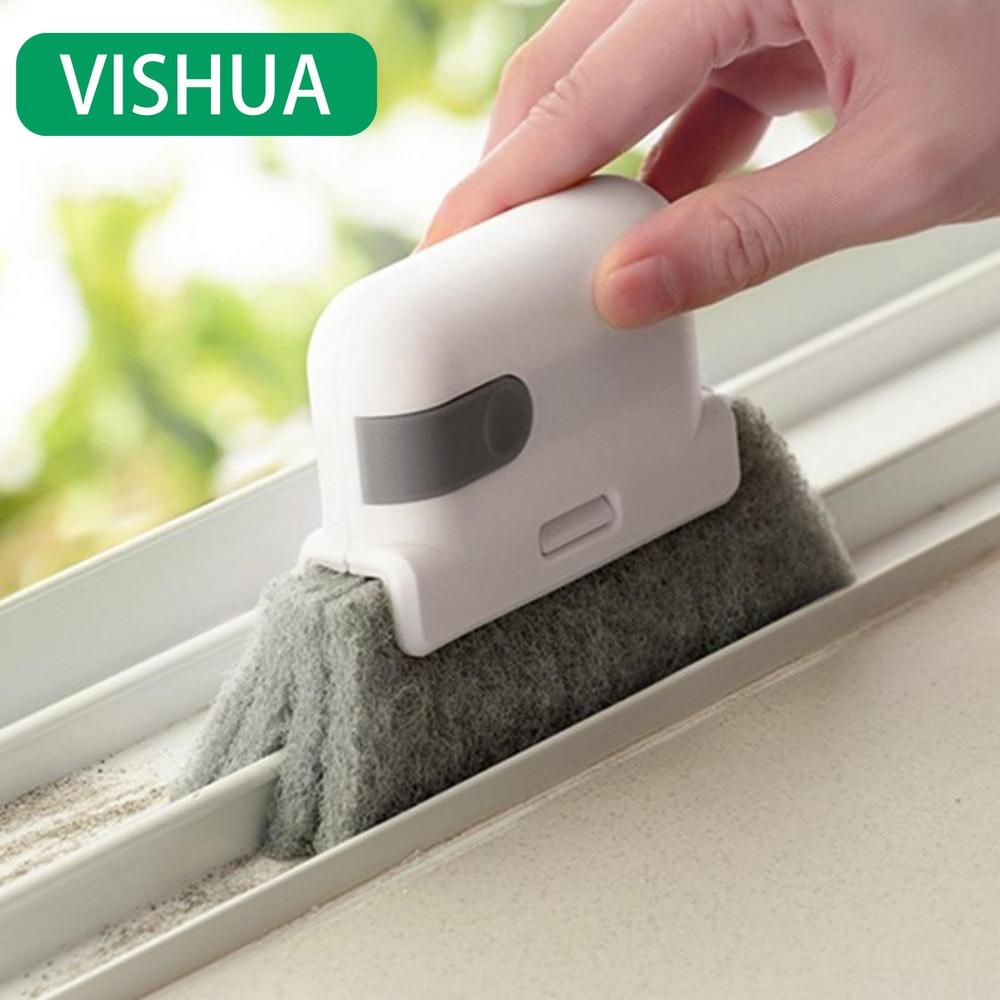 2 In 1 Groove Cleaning Tool Window Frame Door Groove Cleaning Brush Sliding Door Track Cleaning Tools Handheld Crevice Cleaner