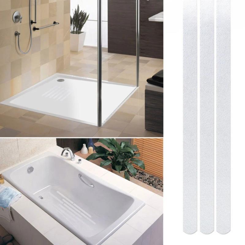 8/16pcs Bathroom Anti-slip Stair Step Self-adhesive Transparent Rubber Peva Anti-slip Frosted Anti-slip Adhesive Tape