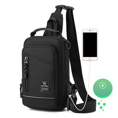 Pánský batoh přes rameno crossbody hrudní ramenní taška ruksak s USB nabíjecím portem cestovní nylonový malý ruksak tašky messenger