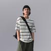 Li Ning CF Water Flow Full Print Striped Round Neck Pullover Comfortable Cool Loose Short Sleeve T-Shirt Men T-Shirts Dark-Green ATSU631-1