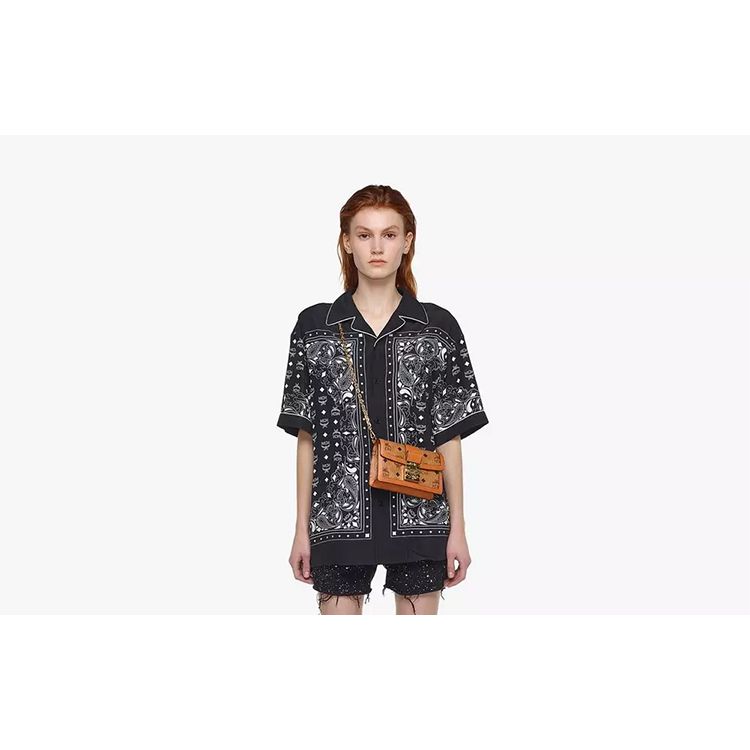 MCM Monogram Chain Shoulder Bag Mini Women Shoulder Bag Brown Cognac MWRBAWO05CO001