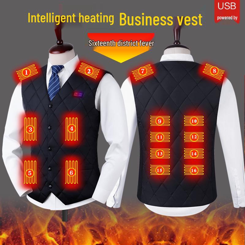 

Smart USB Heated Vest - Unisex Winter Warmth with Constant Temperature Control, 16 Zones 6XL