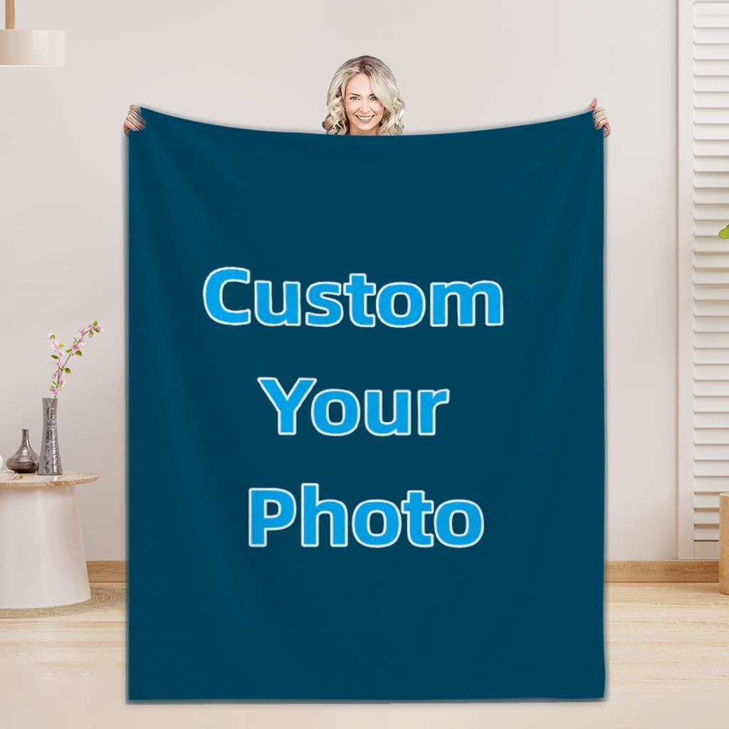 Custom Photo Flannel Blanket 3D Printed Soft Blanket For Home Camping Nap Leisure Blankets Christmas Gifts For Home Decor