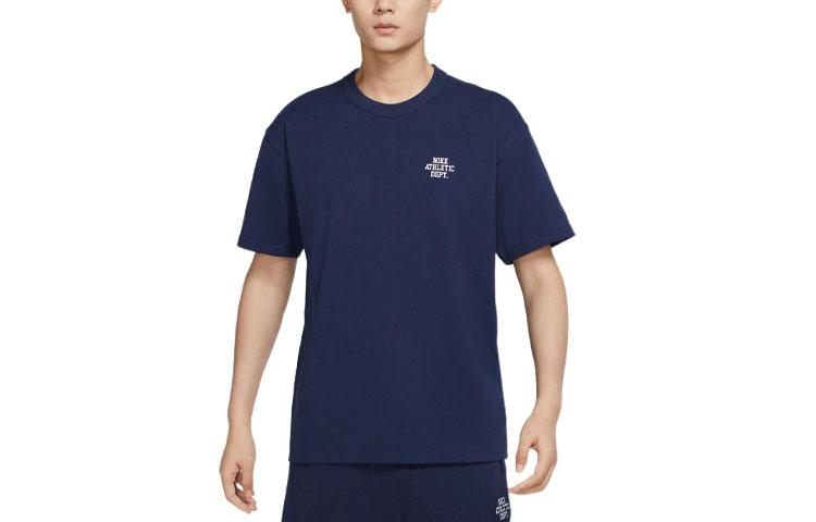Nike T Shirts Men s Dark Navy Blue Crew Neck Moderate Straight Fit FD0306-410 M