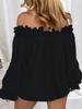 Elegant Casual One-Shoulder Ruffle Sleeve Women's Long-Sleeve Top