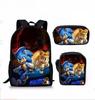 Cartoon Sonic Backpack, Primary And Secondary School Schoolbag, Messenger Bag, Pencil Case Three-Piece Set