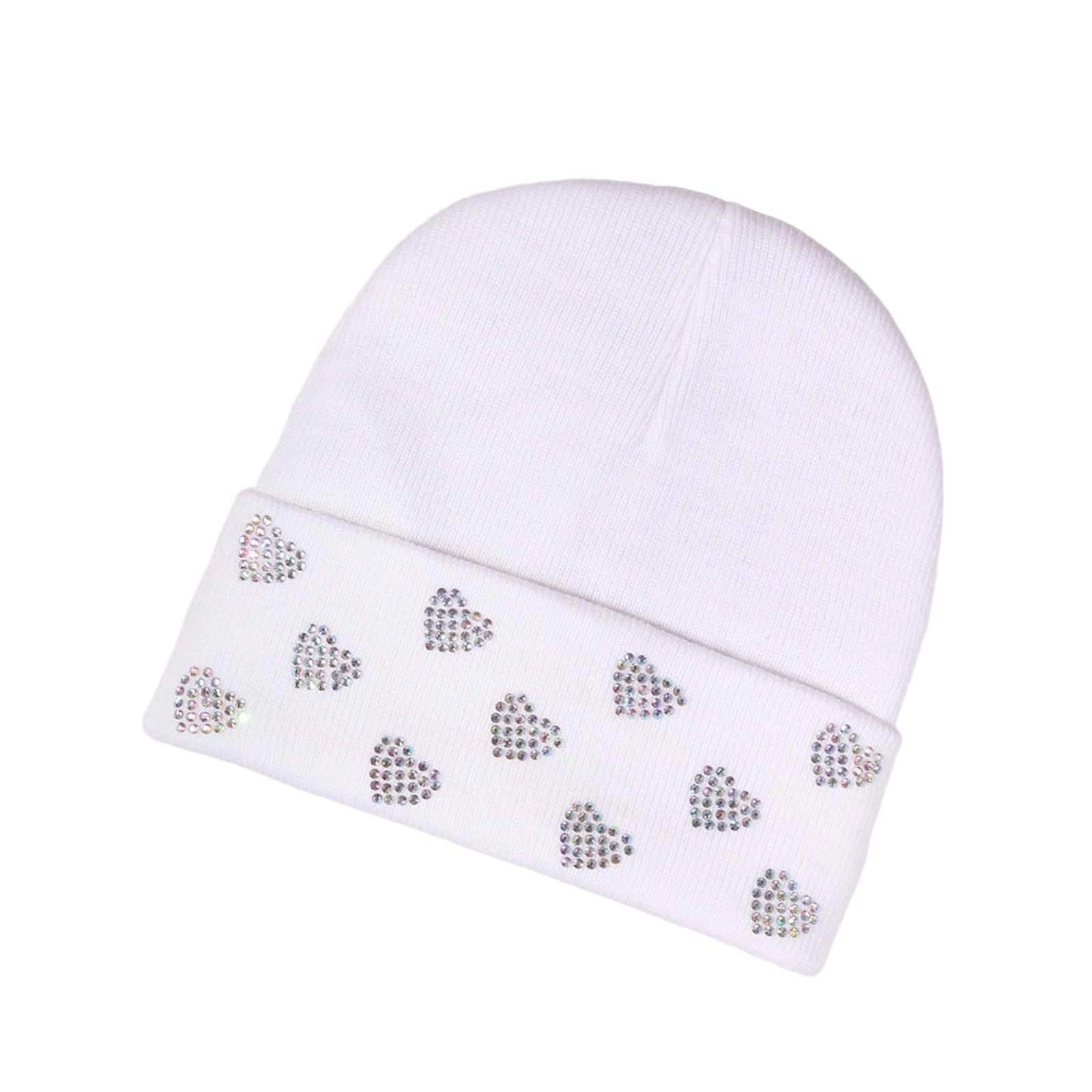 

Женская шапка Love Hot Diamond Шапка с водными бриллиантами Вязаная шапка Вечеринка One Size белый