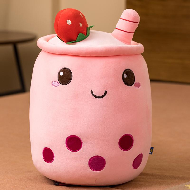25-70cm Cartoon Fruit Bubble Tea Cup pillow stuffed soft Drink Apple Milk Tea back cushion fast food gifts for kids birthday