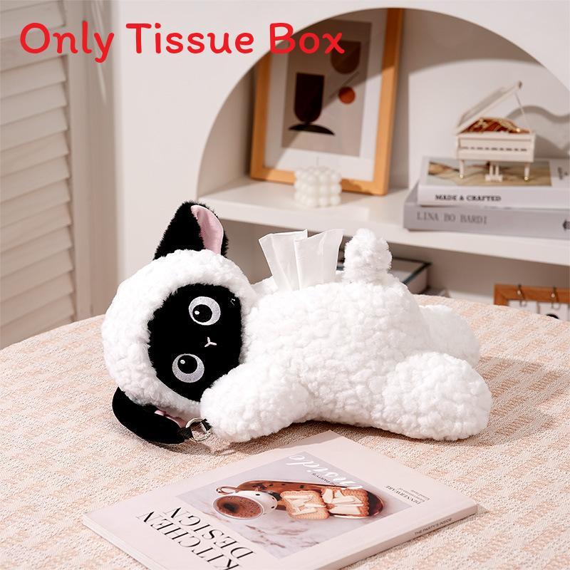 Plush Animal Tissue Holder With Creative Car Theme For Living Room Use