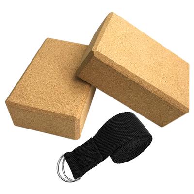 3ks Jóga Block Cork Sport Domácí Tělocvična Cvičení Dřevo Cihla Měkká vysoká hustota pro vnitřní cvičení Fitness