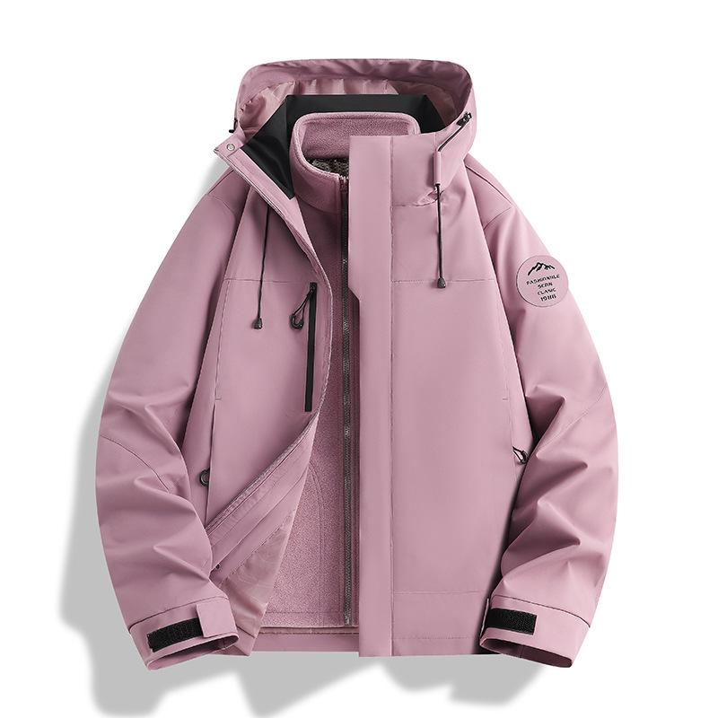 Wasserdichte 3-in-1 Jacke für Damen und Herren: Winddicht, Abnehmbares Fleece-Innenfutter, Arbeitskleidung mit individuellem Logo