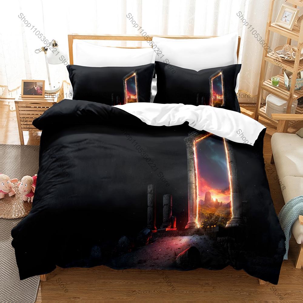 Glowing Magic Fantasy Portal Interdimensional Gate HD Print Bedding Set Duvet Cover + 2 Pillowcases Polyester Game Room Decor