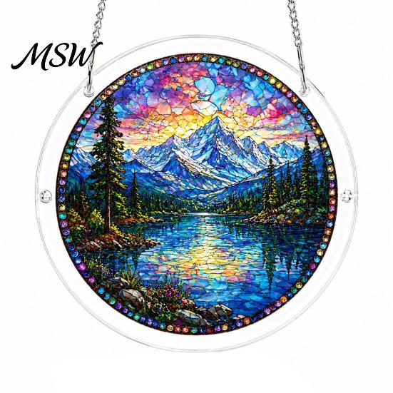 Light Refraction Sun Catcher Acrylic Puzzle Suncatcher, Colorful Window Hanging Ornament, 7.87 Inch Wall Art Decoration, Ideal for Gifting And