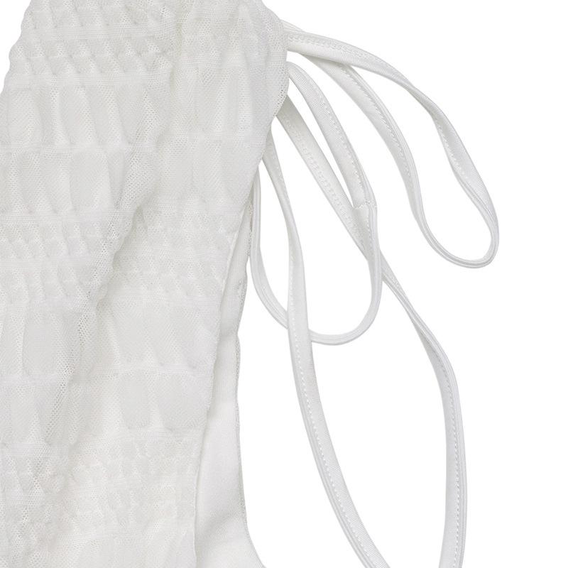 2026 Fresh Summer White Textured Resort Sleeveless V-neck Dress