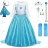 Frozen Elsa Princess Dress Girl Long Sleeve Birthday Party Gown Costume Christmas Gift