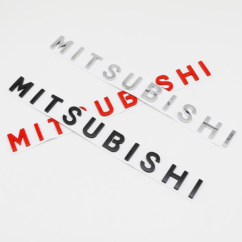 3D Mitsubishi Car Front Hood Emblem Badge Sticker For ASX Lancer 10 9a Pajero Outlander 2013 Sport L200 Expo Alphabet Styling