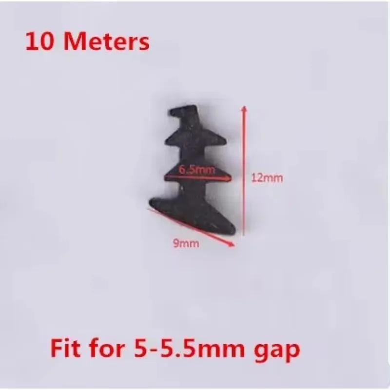 10M doors and windows slot thong Aluminum Alloy fixed glass strip doors and windows three EPDM seal strip Rubber strips