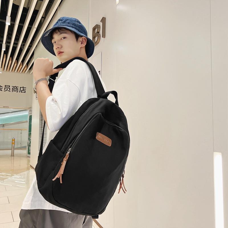 Backpack Nylon Washed Cloth Backpack Male and Female College Students Couple Backpack Student Large Capacity School Bag