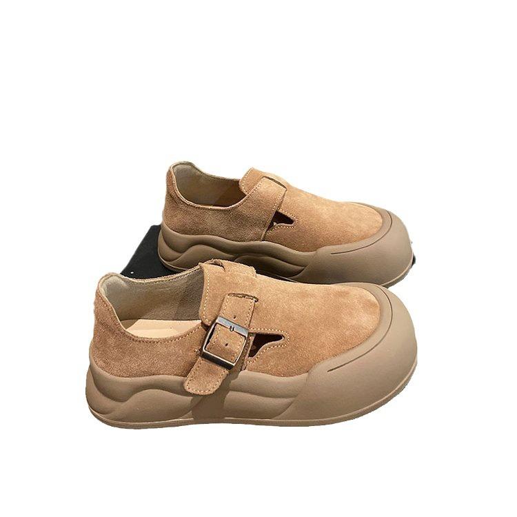 It'S So Comfortable~ 4Cm Flat-Bottomed Casual Single Shoes With A Big Head And Comfortable Loafers For Women