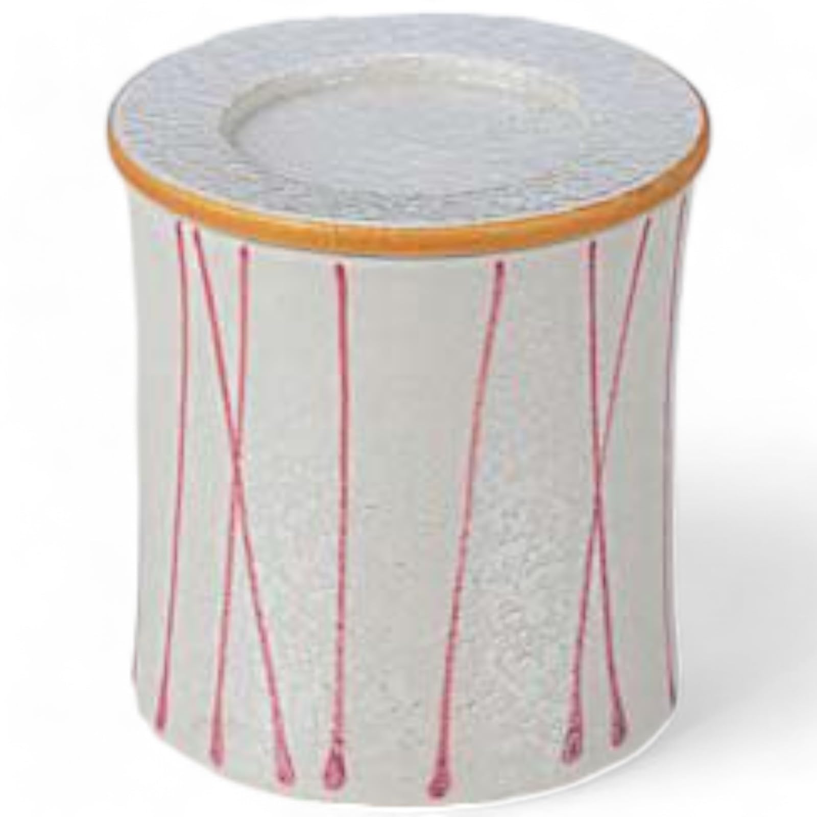 Паровая чаша Takumifu Arita Ware 6 см, Красный полосатый блеск, Форма Цудзуми, Сделано в Японии