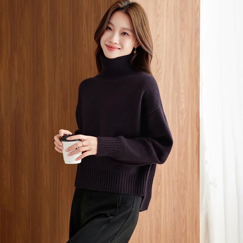 Srcr Women s 100% Wool High-Neck Relaxed Fit Sweater One Size