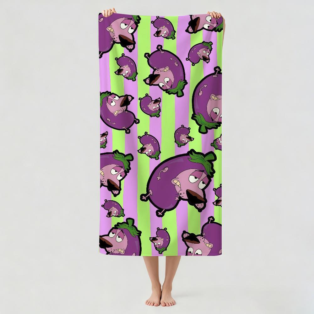Funny C-Courage the C-Cowardly Towel Drying Bath Towel Applicable To Light Swimming Camping Yoga Beach Out