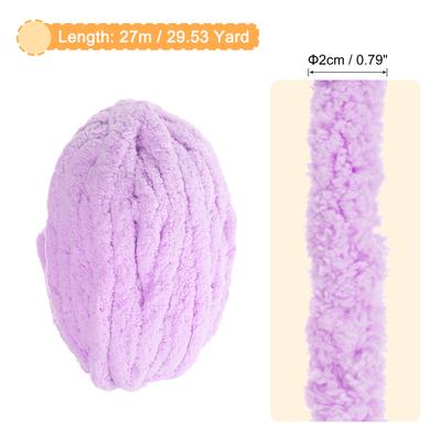 Chunky Yarn Polyester Blanket Yarn, Hand-knitted DIY Thick Chenille Yarn for Crocheting Blankets Bags Scarf Hats 27m X 2cm